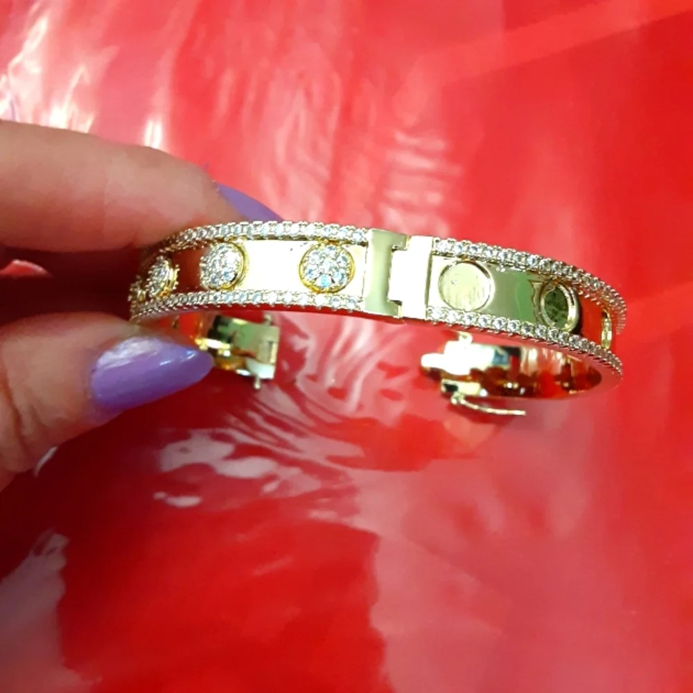 Stainless steel bangle 18kt gold plated - Picture 7 of 9